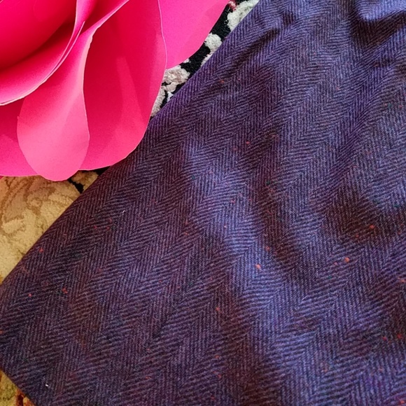 Talbots Purple Herringbone Wool Skirt - Picture 2 of 5